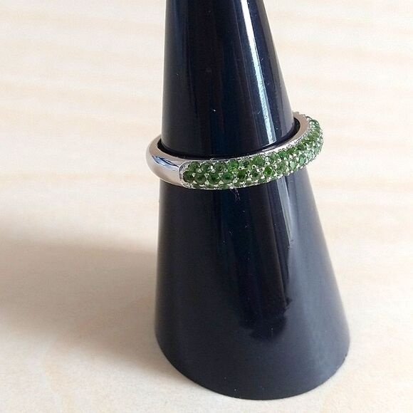 Chrome Diopside Half Band Ring - Picture 1 of 12